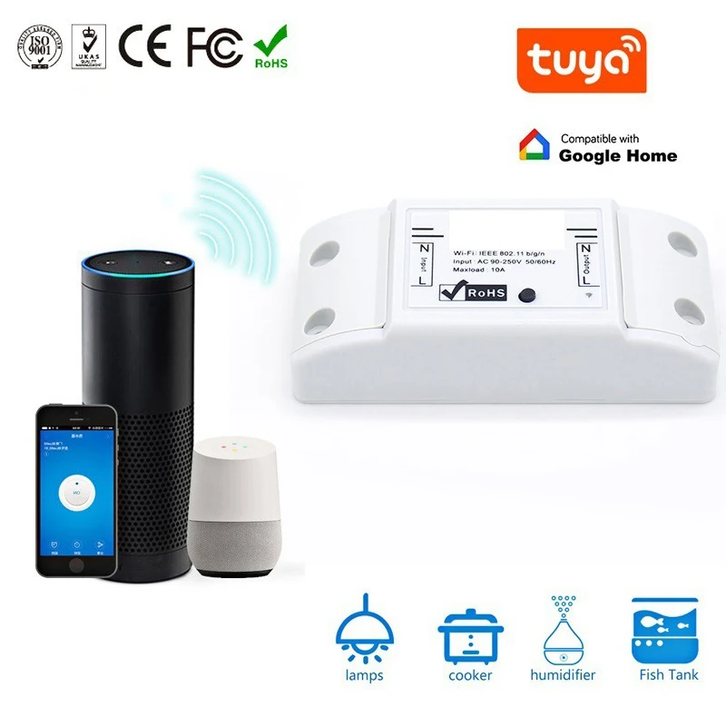 Smart Home WiFi Wireless Switch APP Remote Control Universal Switch Self-Defined Controller Circuit Breaker Tuya EWeLink Alexa