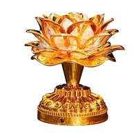 buddhism lotus lamp colorful lotus lamp desktop decoration light for home meditation worship buddhism temple