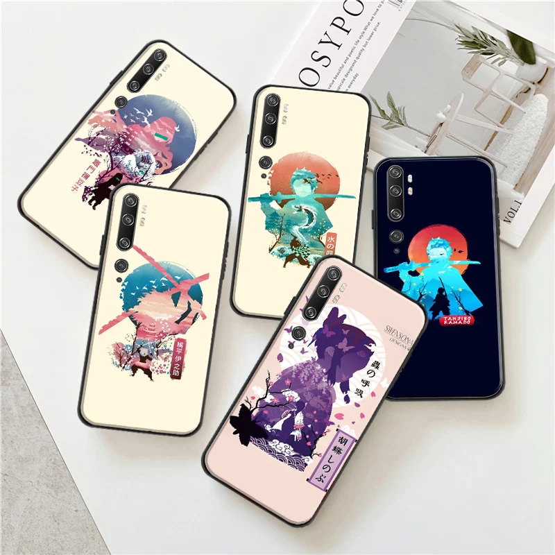 

Anime Demon Slayer Phone Case For Xiaomi Note 10 Lite Pro 10 11 Lite Pro Ultra 10S Soft TPU Coque Back Cover Funda