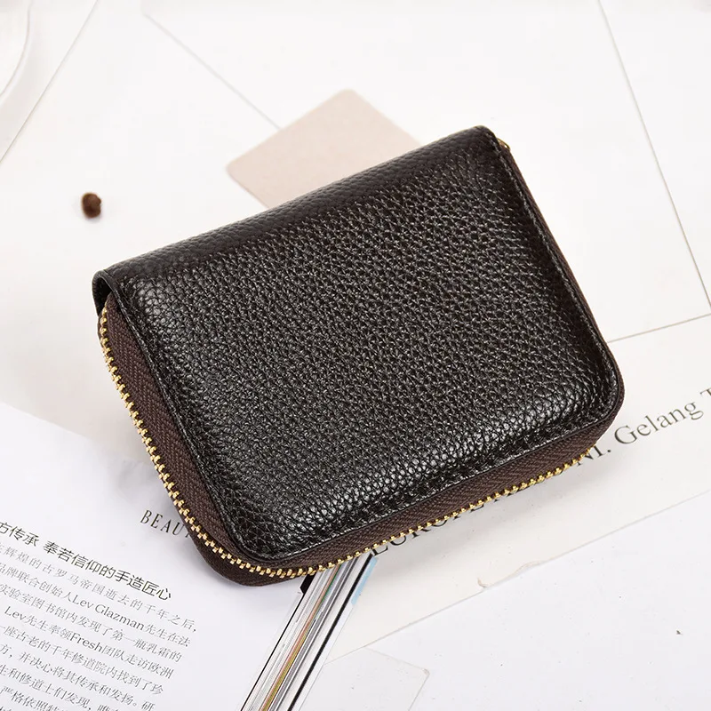 

Женский кошелек для кредитных карт, кожаный повседневный кожаный держатель для кредитных карт, кошелек для визиток, мини-кошелек, органайзе...