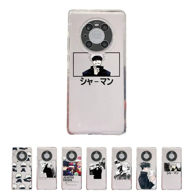 

Jujutsu Kaisen Phone Case Transparent For Huawei honor V 40 30 20 X note 10 pro lite max s Soft TPU Clear Mobile bags