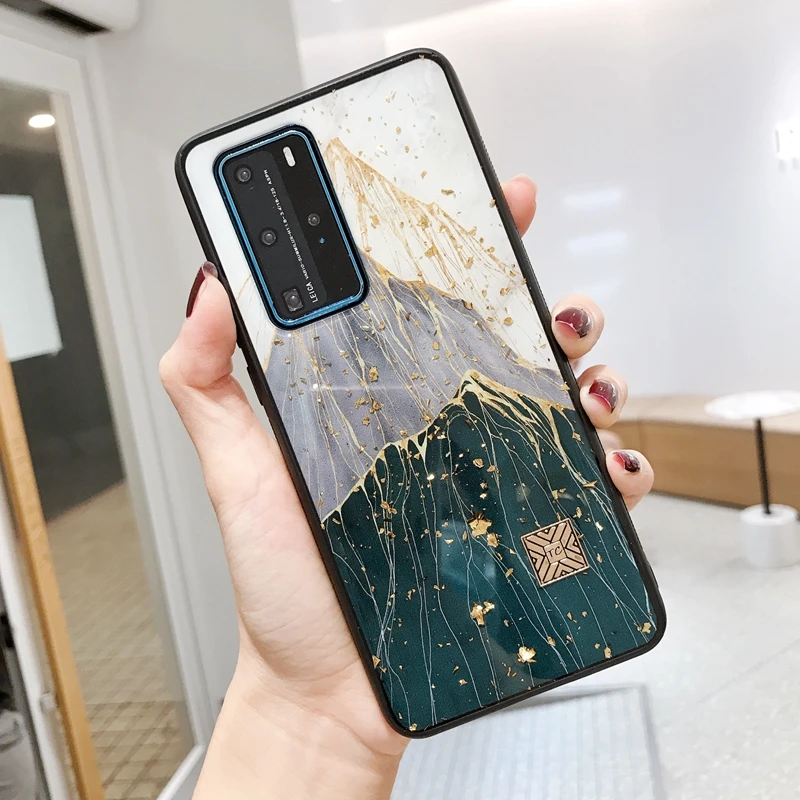 Чехол из мягкого силикона и ТПУ для Huawei P30 P40 Mate 30 Mate30 Pro Honor 20s 20 Lite чехол с золотыми