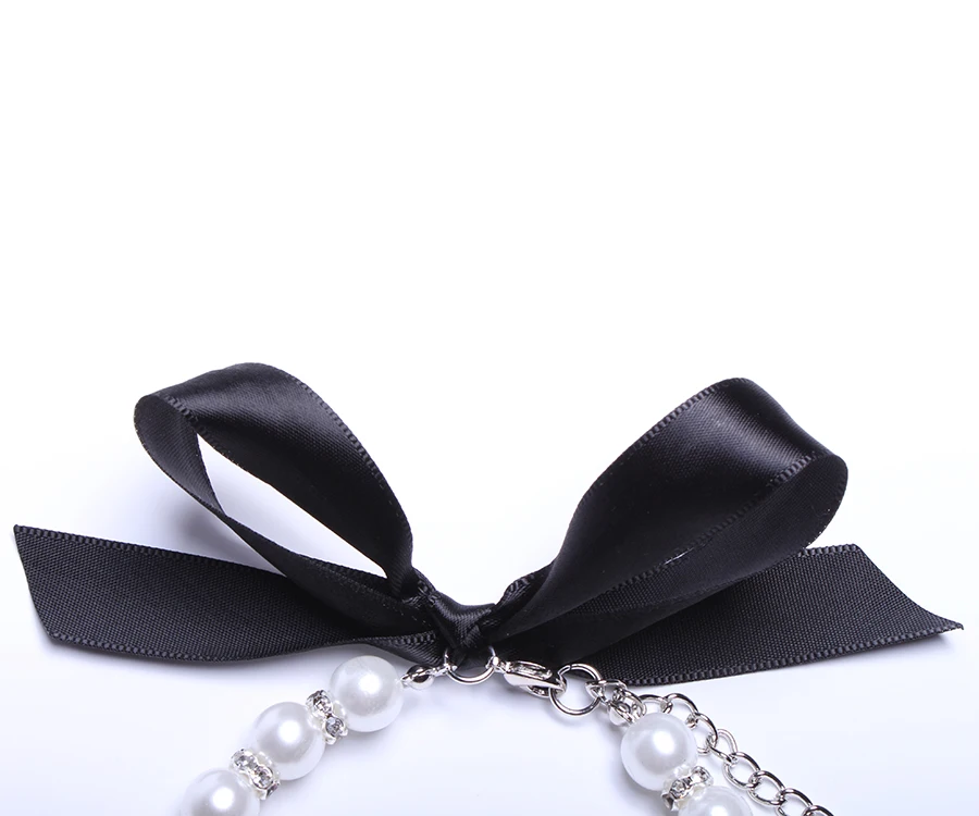 

Pearls Dog Necklace Cat Collar with Bling Accessories Pet Puppy Jewelry for Female Dogs Cats