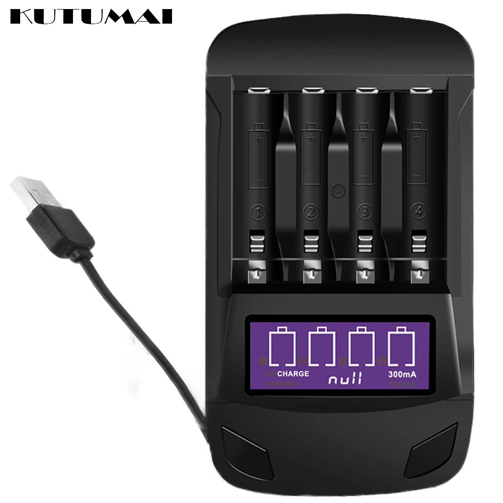 

1.2V USB Rechargeable Charger Smart LED Display Intelligent Fast Charger For 1.2V Ni-MH Ni-CD AA AAA C D Rechargeable Batteries