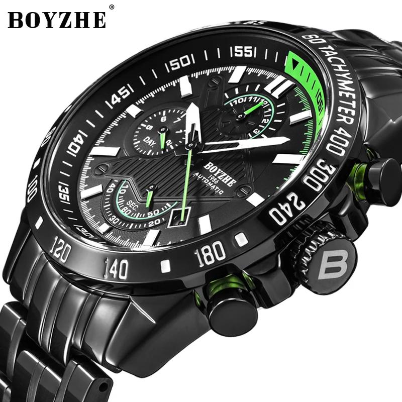 Мужские модные спортивные часы BOYZHE автоматические механические