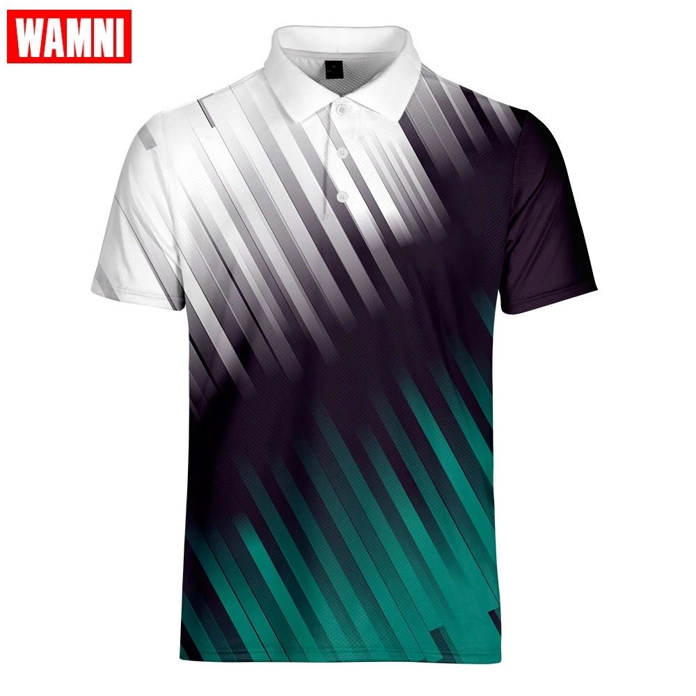WAMNI Tennis Fashion Polo 3D рубашка Спортивная рубашка с отворотами плюс размер брендовые футболки-поло одежда футболки Топы Прямая поставка