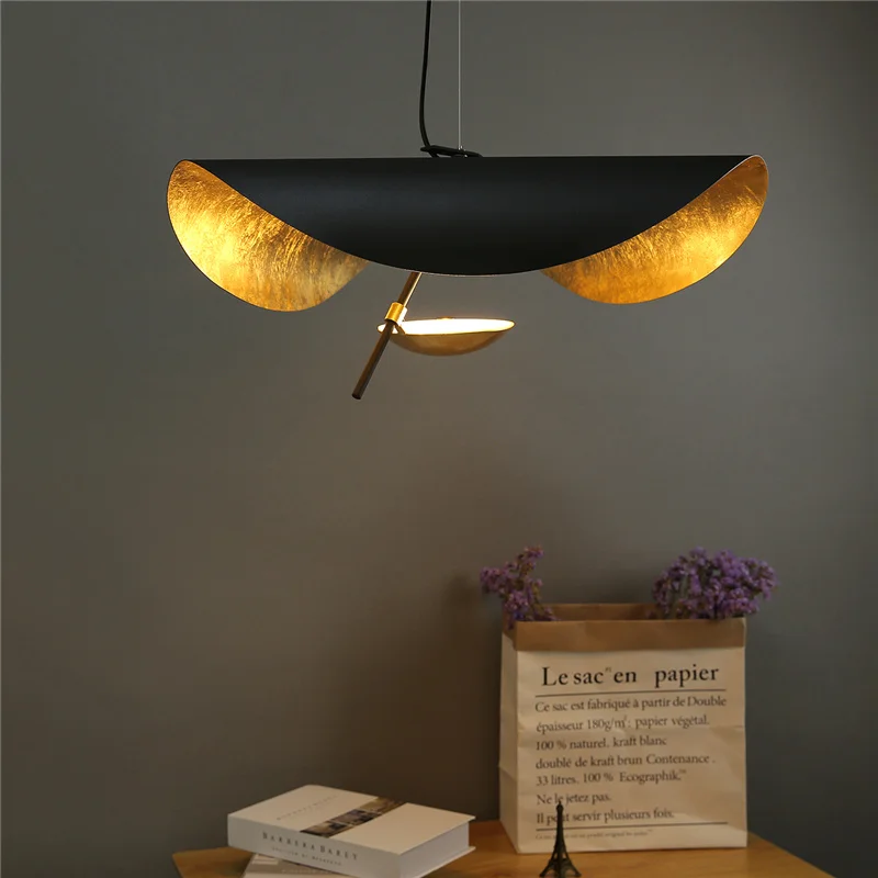 Современная светодиодный ная Подвесная лампа декоративный светильник с золотой