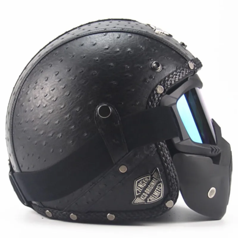 Горячая продажа кожаные мотоциклетные шлемы 3/4 мотоциклетный шлем для мотоцикла