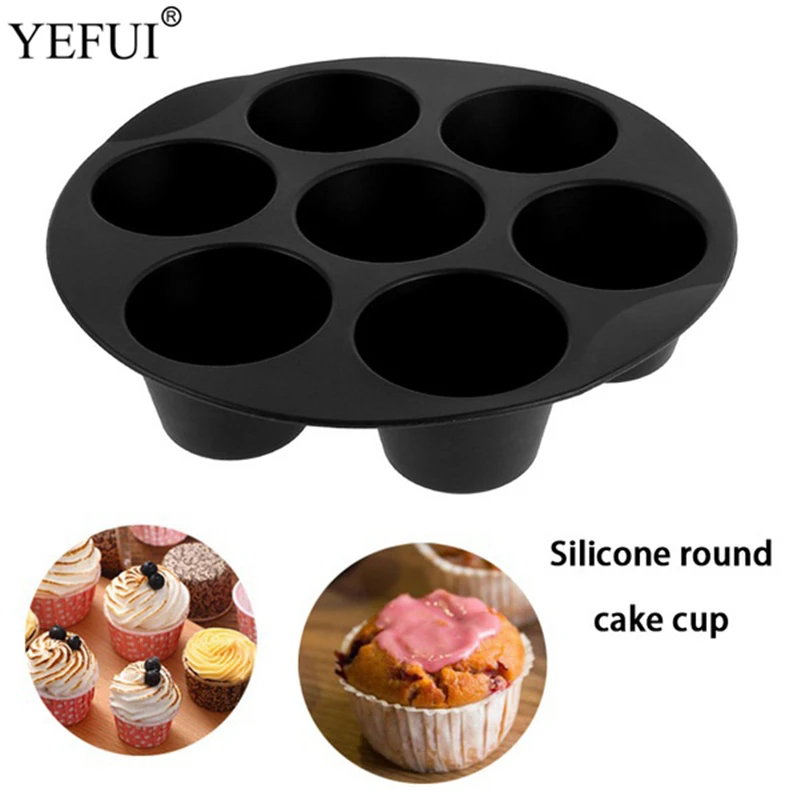 

YEFUI 7 чашка Силиконовая Круглая форма для кекса сковорода 7/8 дюймов кексы печенье кекс Кухня аксессуары DIY для выпечки с антипригарным покрыт...