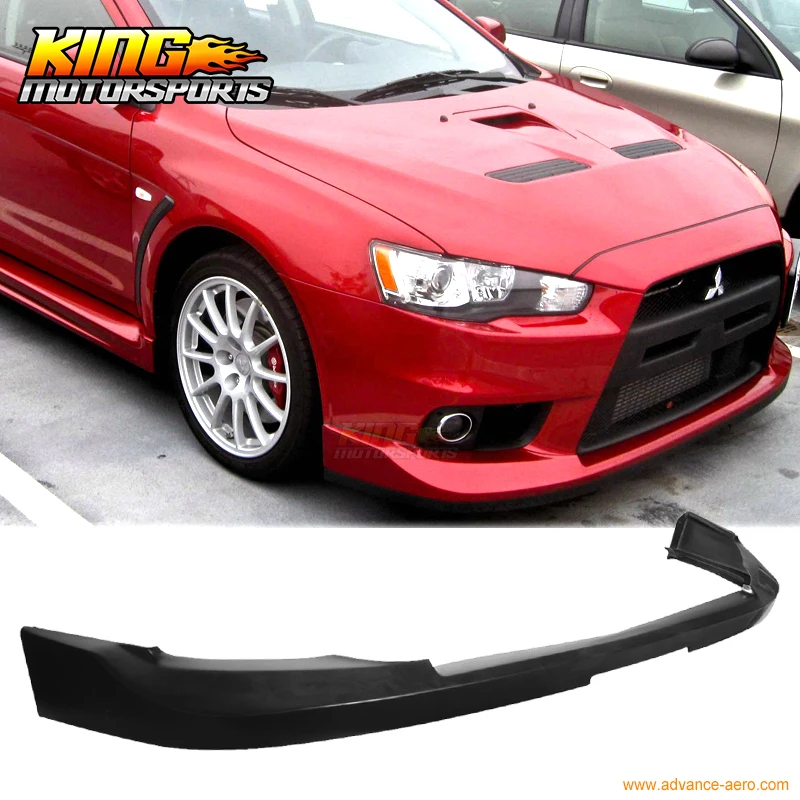 Подходит для 08 15 MITSUBISHI LANCER EVO X переднего бампера губ OE JDM СТИЛЬ черный ПУ|front bumper