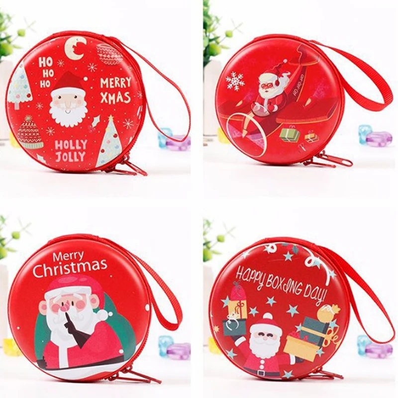 

Cute Christmas Coin Purse Cartoon Kids Girls Wallet Earphone Organizer Box Small Coin Pocket Christmas Gift Santa Claus Box