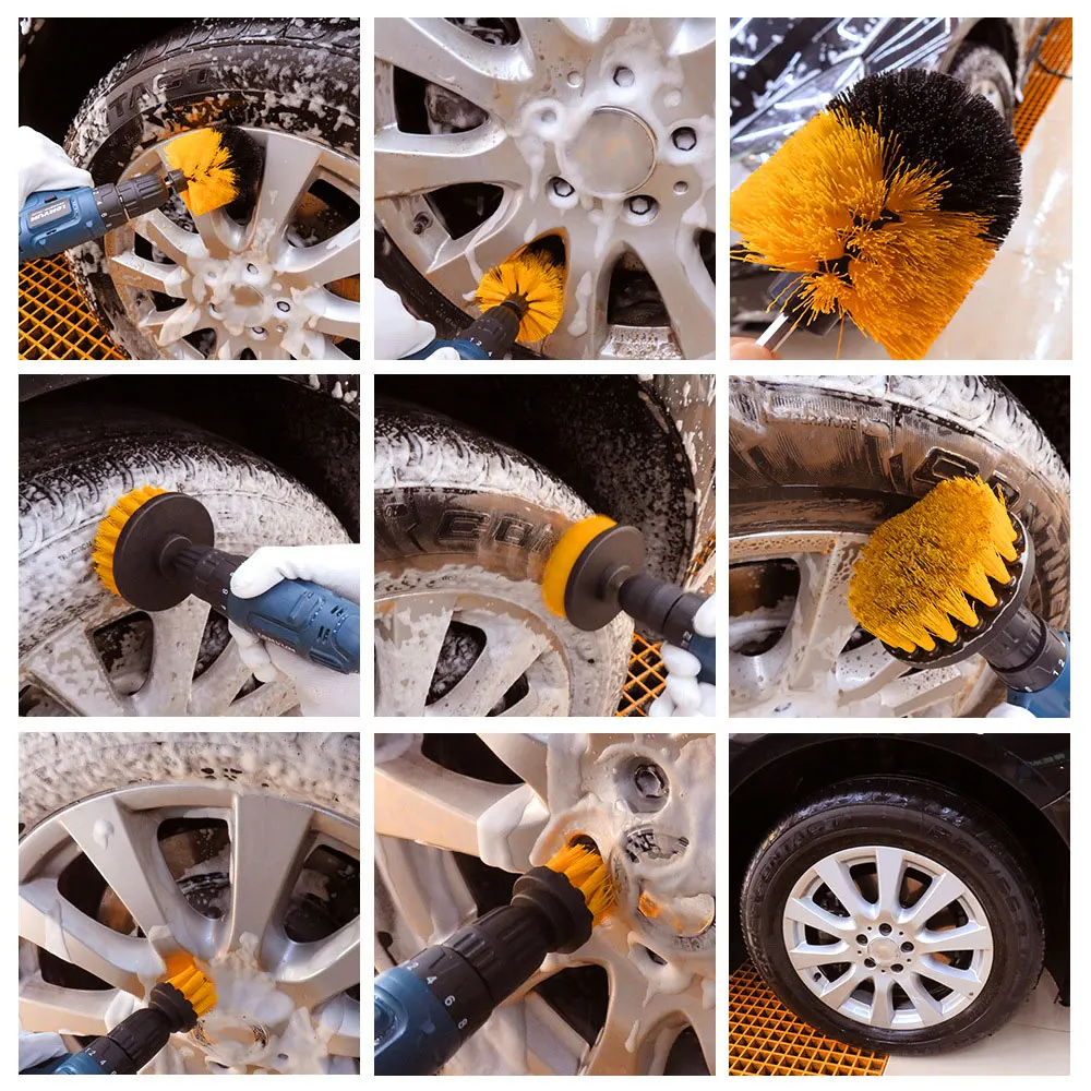 3 шт. электрическая дрель набор кистей круглая Чистящая Щетка для ковров