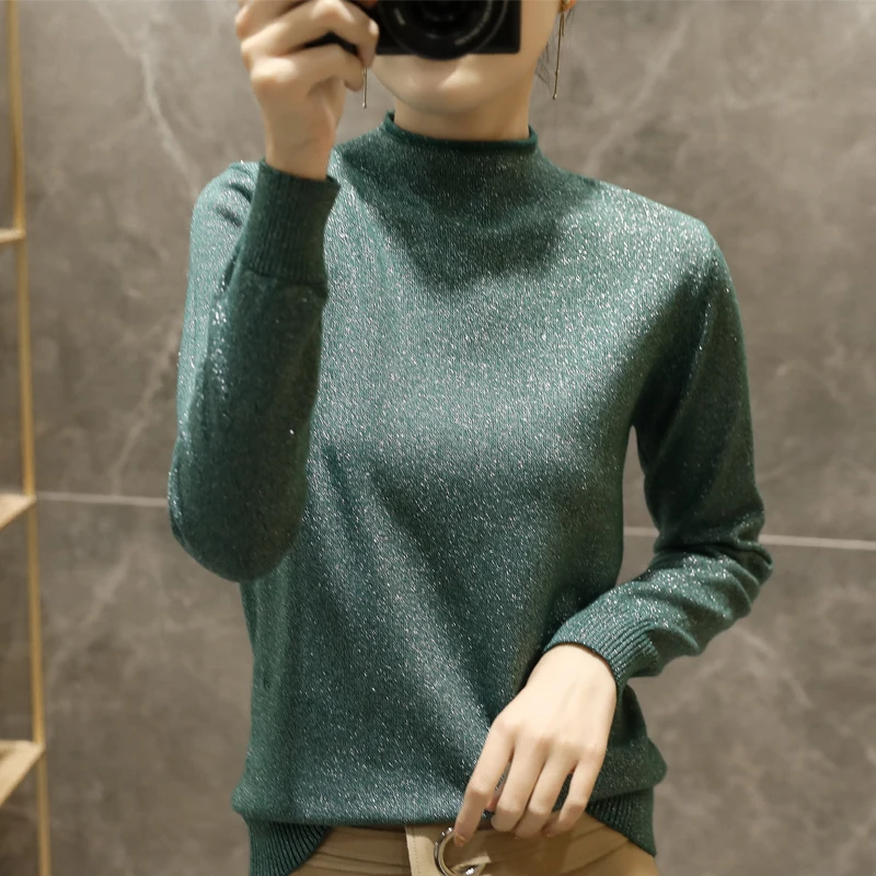 

New Arrival Spring and Autumn Flash curling Knitted Long sleeve Women Long sleeve Pullovers Knitted Sweaters