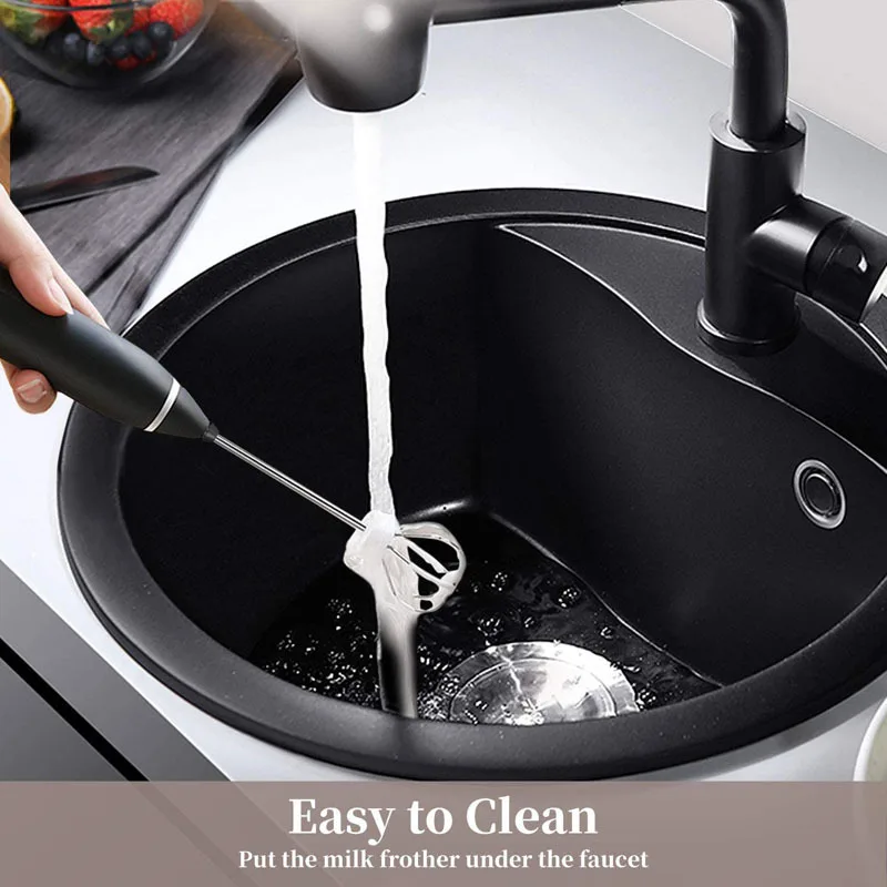 Rechargeable Electric Milk Frother With 2 Whisks 3 Speed Whisk Automatic Kitchen Juice Food Mixer Cream Egg Beater Blender | Бытовая