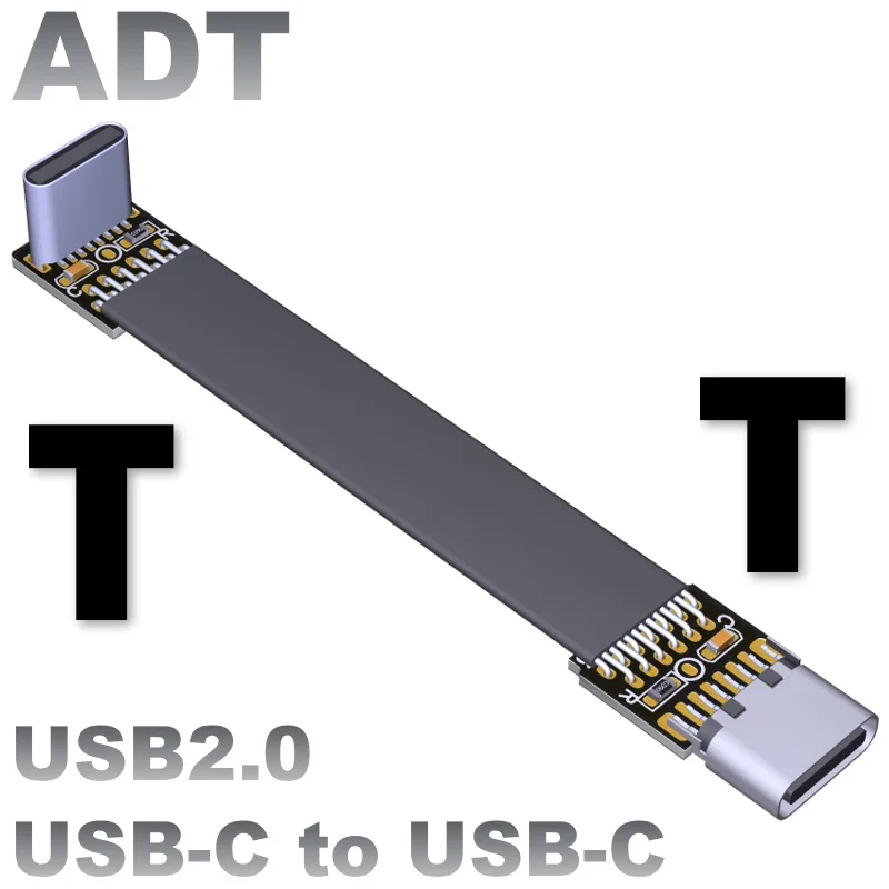 

Новый Удлинительный кабель Shield FPV USB 2.0 Type C к Type C 90 градусов вверх/вниз адаптер FPC ленточный плоский кабель для зарядки и передачи данных 480 м
