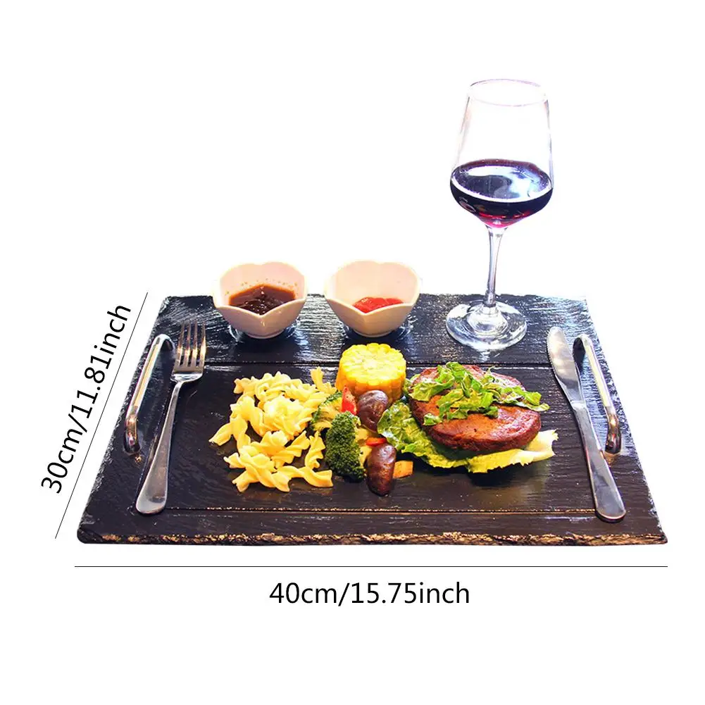 Кухонный поднос для стейка натуральная пластина сланца сырная доска гурманов
