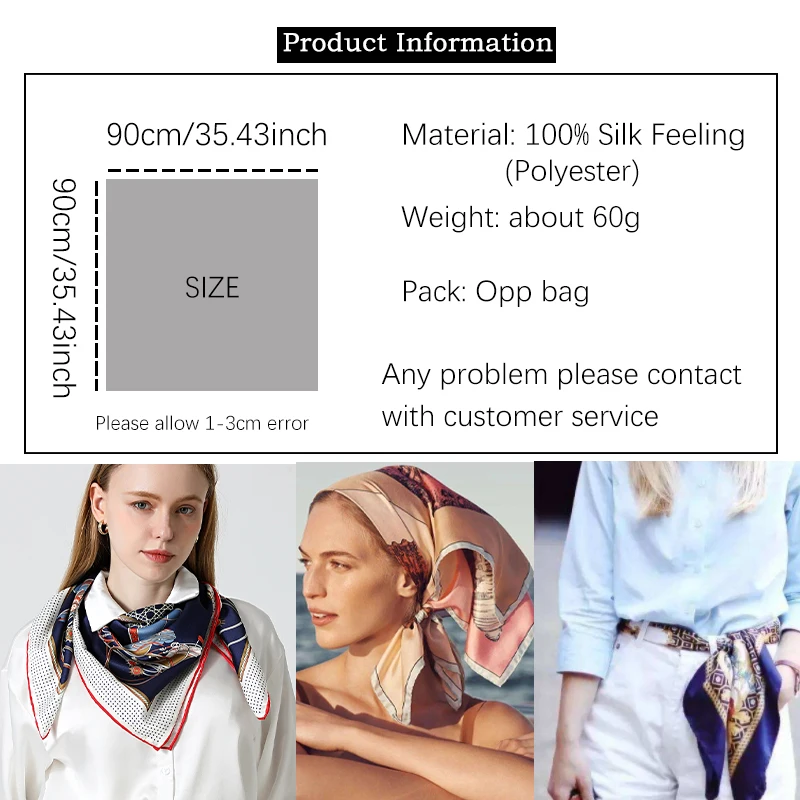 

2021 Luxury Plaid Scarf Women Bandana Silk Neckerchief Large Square Scarves Shawl Retro Autumn Wraps Hijab Headbans Summer