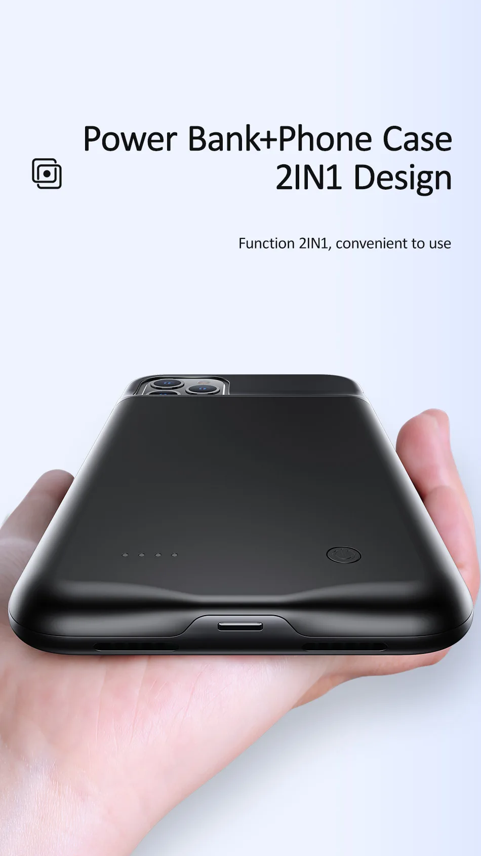 USAMS умный чехол для батареи, зарядное устройство для iPhone 11 Pro Max, чехол для батареи, внешний аккумулятор, резервный внешний аккумулятор для iPhone X XS