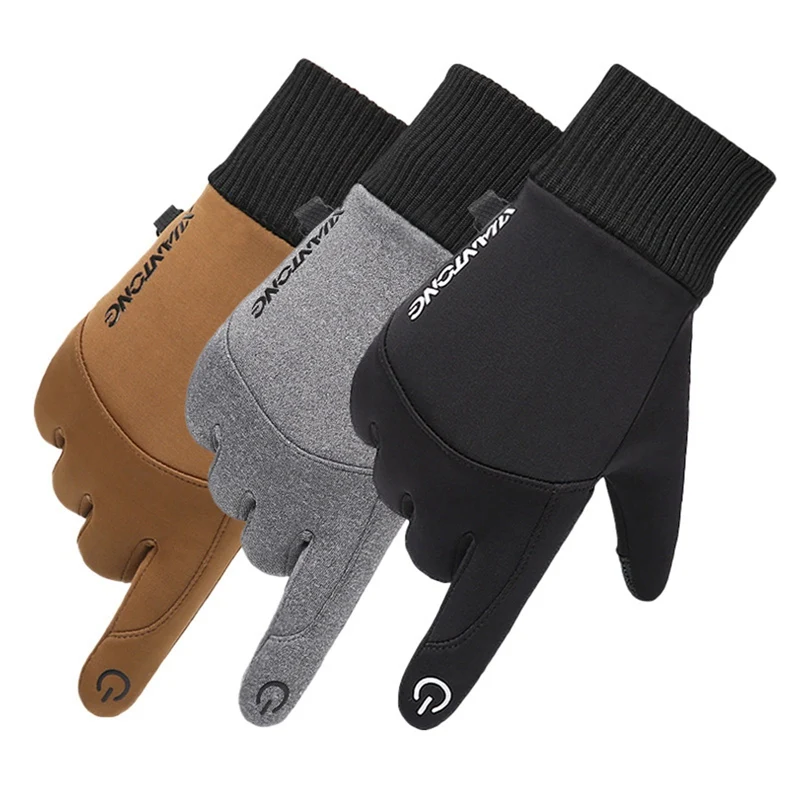 

1 пара, теплые зимние перчатки с сенсорным экраном, трикотажные спортивные перчатки для занятий фитнесом и бегом для мальчиков и девочек-под...