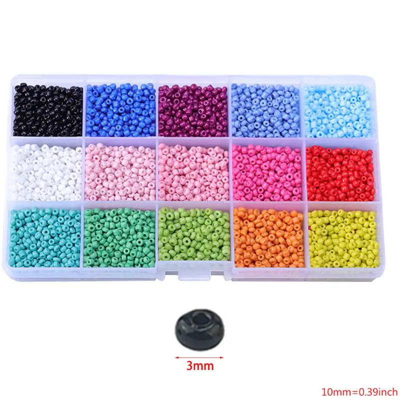 

Glass Rice Beads 3mm Multi-Color Loose Beads Suitable For Fashion Diy