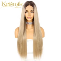 synthetic lace front wigs ombre blonde futura fiber long straight hair for women heat resistant fiber daily drag queen gluesless