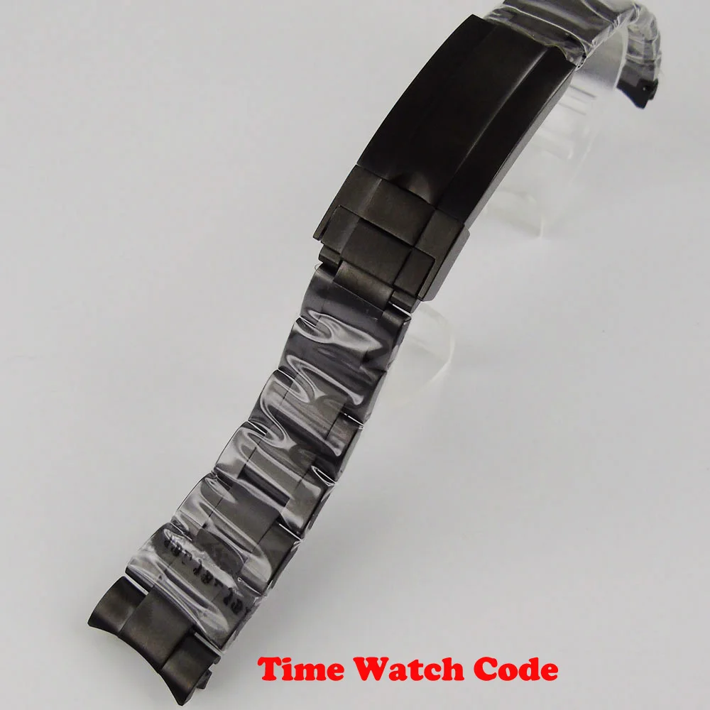 20 мм widthfull черный PVD покрытием ремешок для часов замена металлический браслет Bliger
