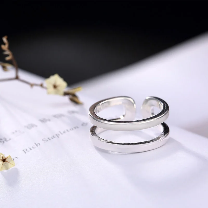 Оптовая продажа настоящего серебра цвет слоя кольца цепи для женщин массивные