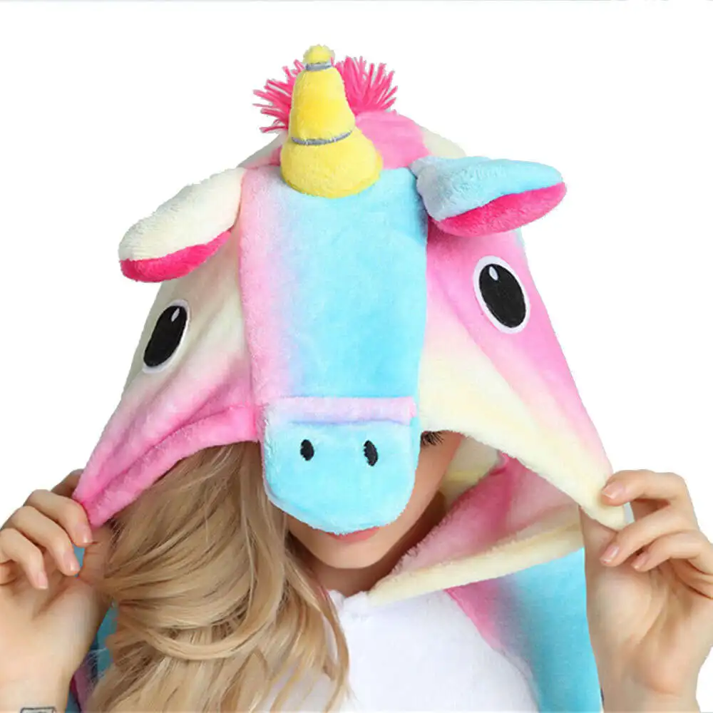 

Colorful Pegasus Pajama Unicorn Costume Jumpsuit Hooded Kids Onesie Children Kigurumi Women Sleepwear Nightwear