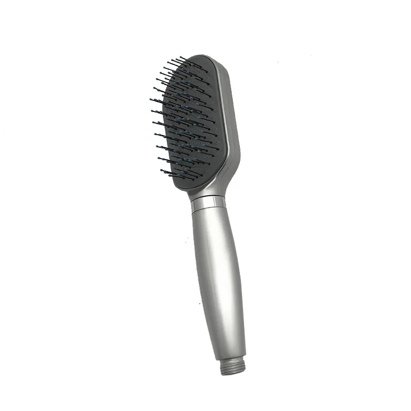Wasourlf Oxygenics расческа, насадка для душа, повышающая давление, квадратная ручная душевая щетка для ванной комнаты, абс пластиковая щетка для чистки волос для ванны - Цвет: Silver