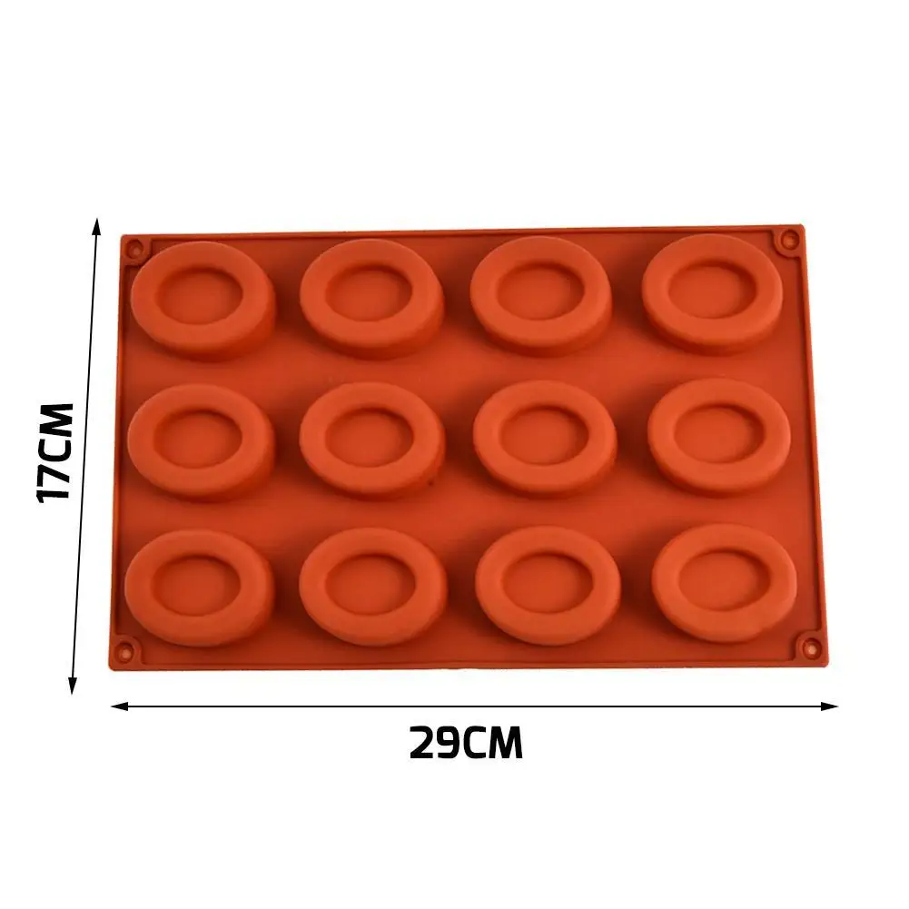 

12 Cavity Oval Shaped Cookies Mold Soap Mould Muffin Chocolate Tool Jelly Kitchen Mold Hot Cupcake DIY Craft Pan Baking Sil V7W9