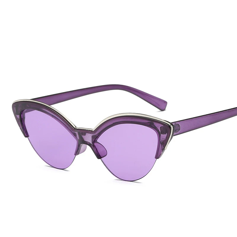 4-Purple-Purple MuseLife кошачий глаз солнцезащитные очки женские брендовые дизайнерские синие модные солнцезащитные очки для женщин трендовые тонированные цветные тени UV400 - Цвет линз: 4-Purple-Purple