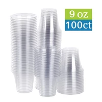 9oz disposable plastic party cups tumblers crystal clear100 count