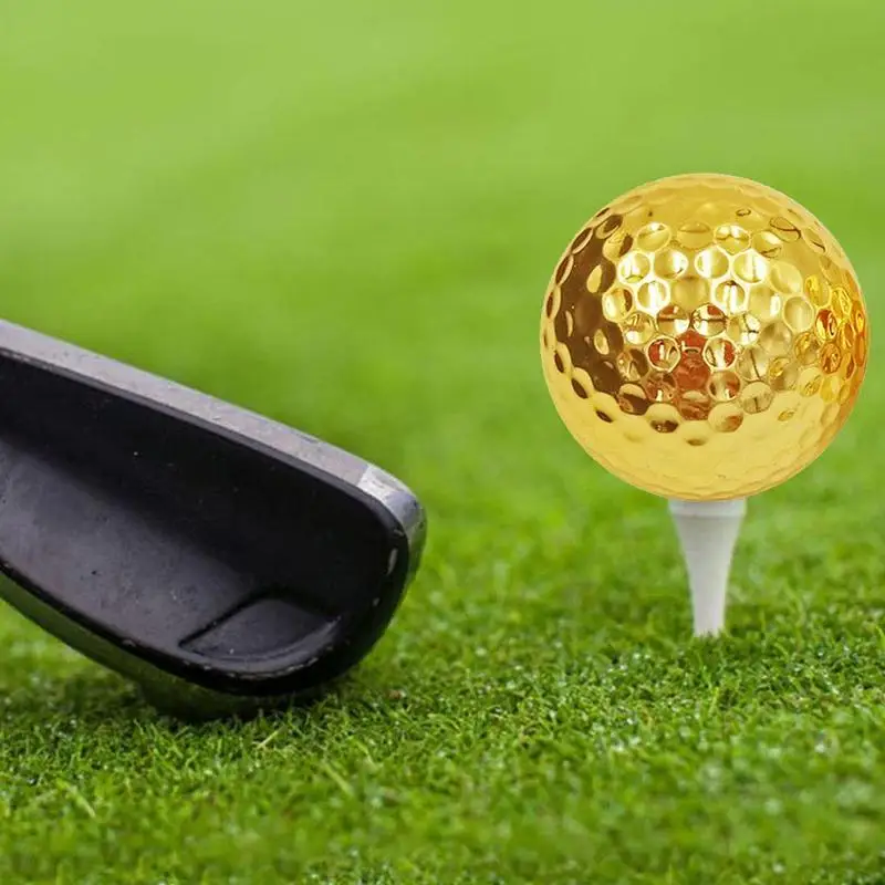

1Pcs Gold Golf Balls For Golfer Indoor Outdoor Swing Training Putter Balls Practice Friend Christmas Gift For Father Y4B4