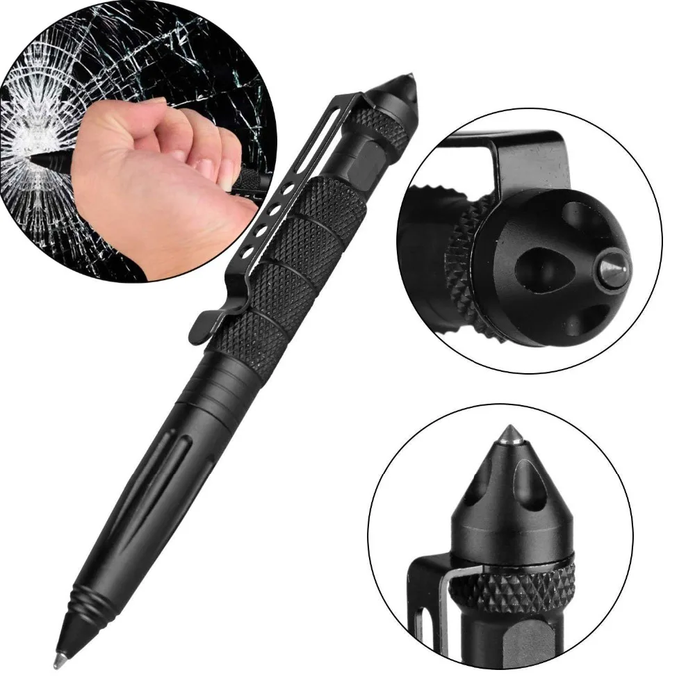 Защита карманная тактическая ручка авиационная алюминиевая противоскользящая Военная Самозащита Ручка в Военном Стиле стеклянный выключатель Противоскользящий набор для выживания