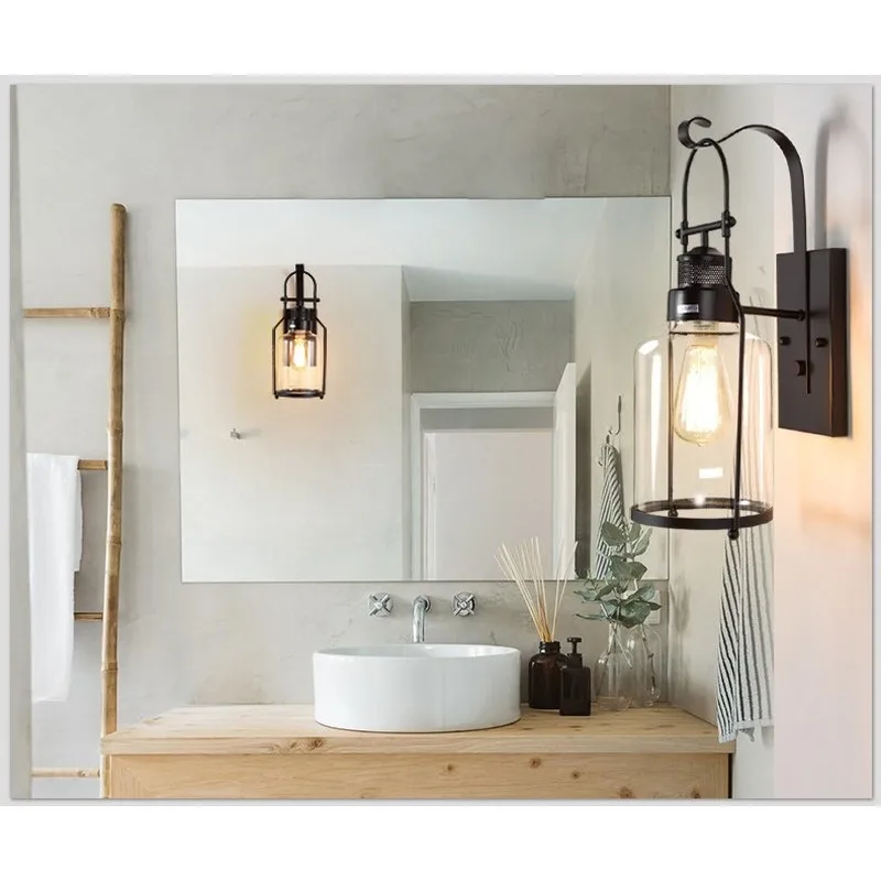 Промышленный настенный светильник в стиле ретро железный для гостиной ванной