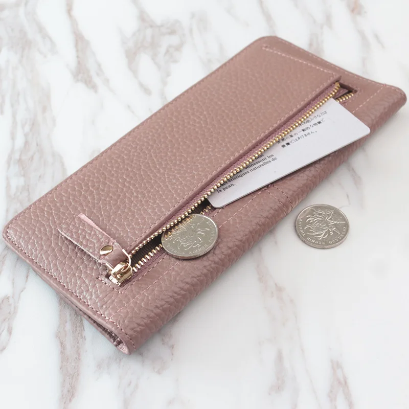 

Women Wallets Genuine Leather Women Long Wallet Fashion Zipper Bag Multicolor Wallet Splicing Wild Coin Purse Billetera Mujer