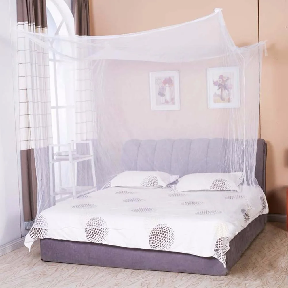 

1pcs Moustiquaire Canopy White Four Corner Post Student Canopy Bed Mosquito Net Netting Queen King Twin Size