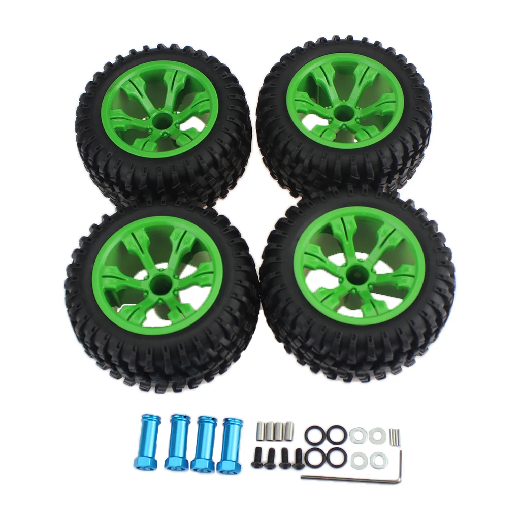 

4 PIECES High Grip Tire & amp; Hub Extension Adapter for WLtoys 144001
