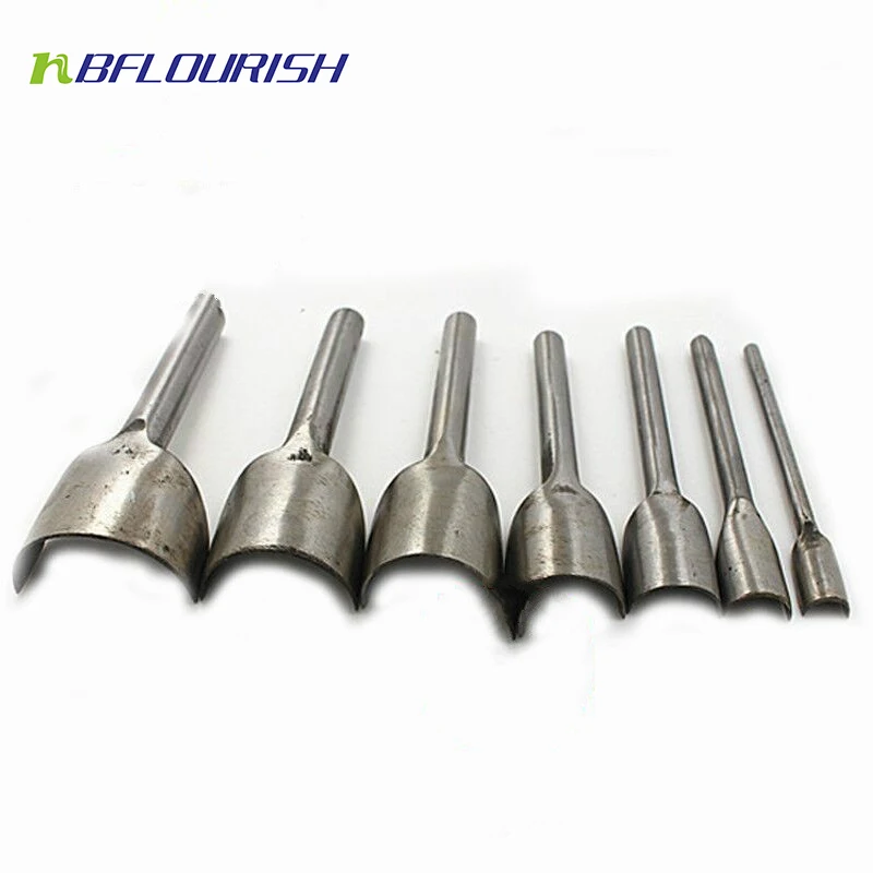 

9 sizes/Set DIY Handwork Leather Tool Belt Round Fillet Shaped Punch semi-circular punch belt Tail Cut Round Belt Punch 10-50mm