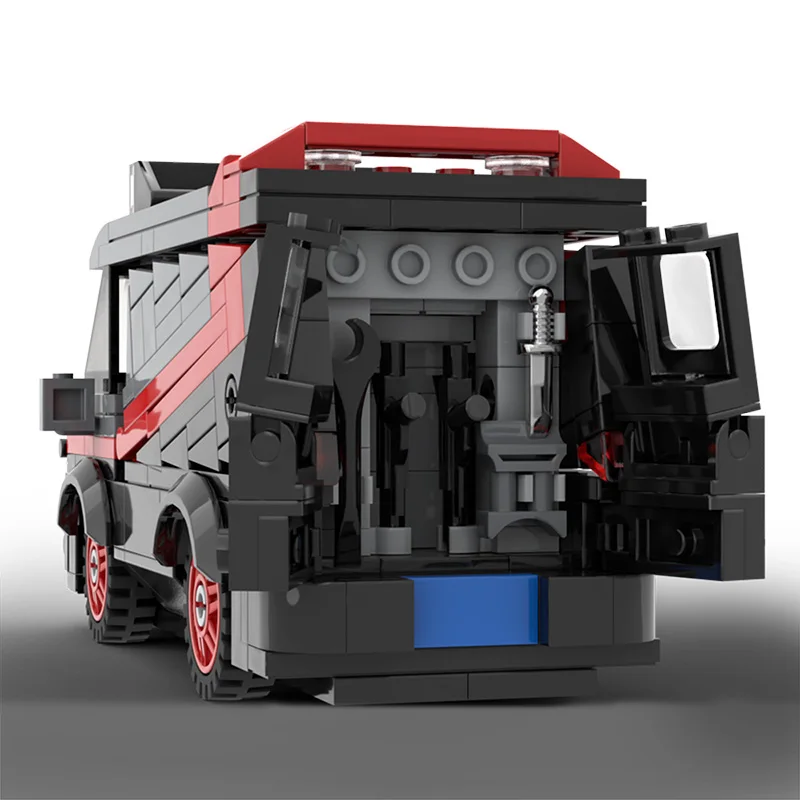 

MOC Simulation Car A-Team GMC Vandura Van Vehicle Model Building Blocks DIY 242pcs Toys Bricks Educational Gift For Children