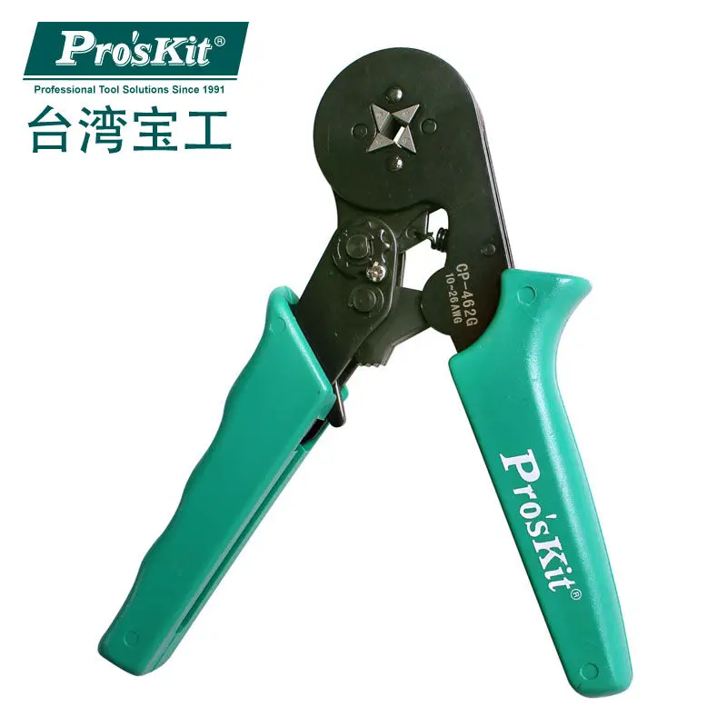 

Pro'skit CP-462G Adjustable Square Wire Crimpers Wire Ferrule Crimp Tool-Square Crimping Pliers Practical Line Pressing tool