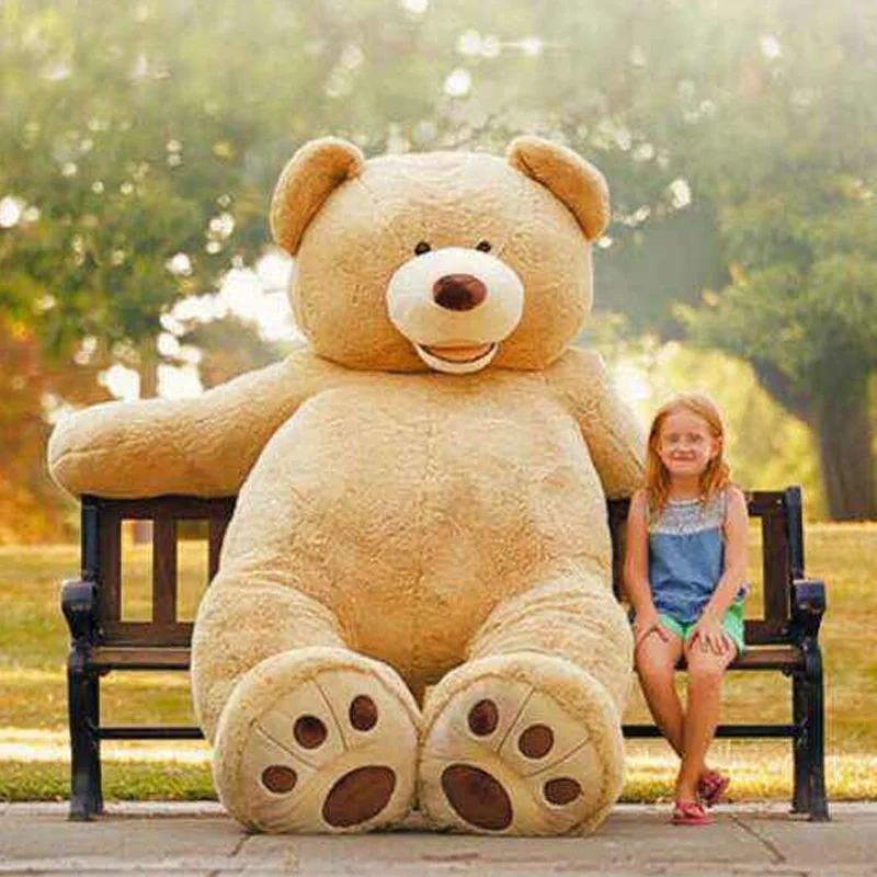 

[Funny] 15KG Large size 260cm America bear animal teddy bear stuffed plush soft pillow toy full filled doll adult gift