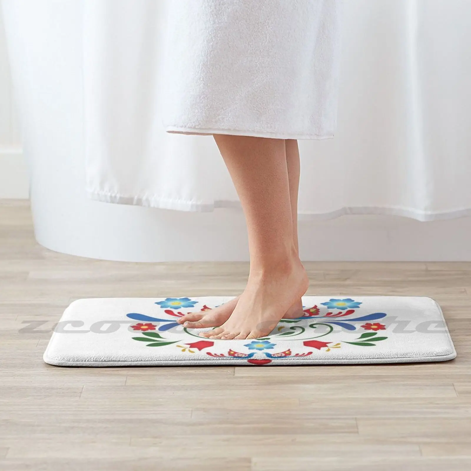 Мягкий коврик для прихожей с птицами и цветами нескользящий поглощения воды в