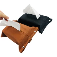 2021 new universal pu leather car tissue box cover napkin paper holder sun visor towel organizer case auto interior accessories