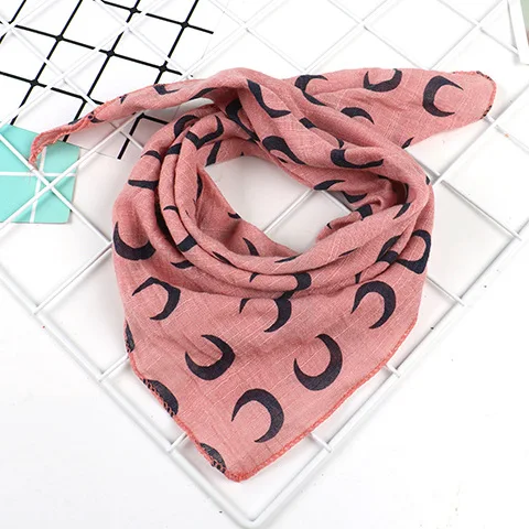 moon pink 45*45 см, детский хлопковый шарф для маленьких мальчиков и девочек, милый детский шейный платок, детский маленький квадратный шарф, мягкий нагрудник - Цвет: moon pink