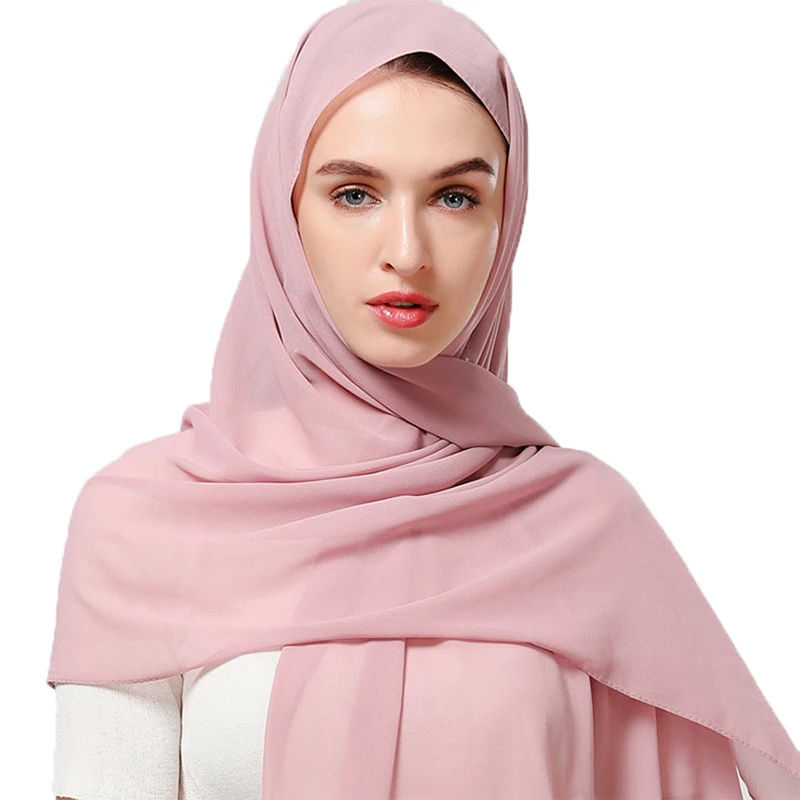 180*85 см большой размер простой шифоновый стиль Женский хиджаб шаль 2019 лидер