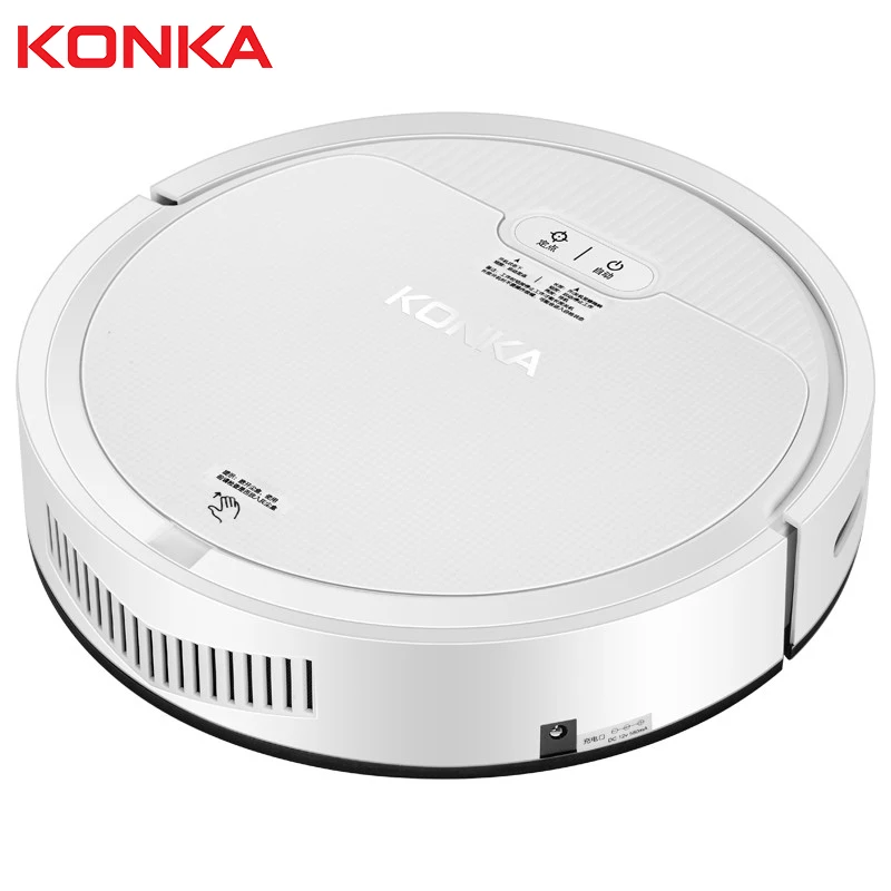 Робот пылесос KONKA Мощное всасывание для тонких ковров и твердых напольных