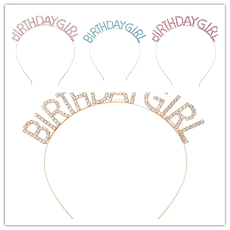 

Милая повязка на голову Стразы Тиара для девочек на день рождения повязка на голову Корона головной убор принцессы красочные украшения для ...