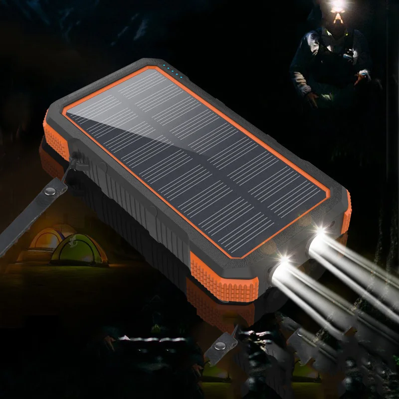 2022Solar Power Bank Wireless 45000mAh Wireless Charging External Battery PowerBank SOS LED One-way Quick Charge Portable