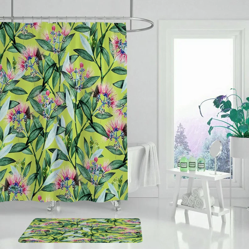 Водонепроницаемая занавеска для ванной из полиэстера с принтом лепестков | Дом и